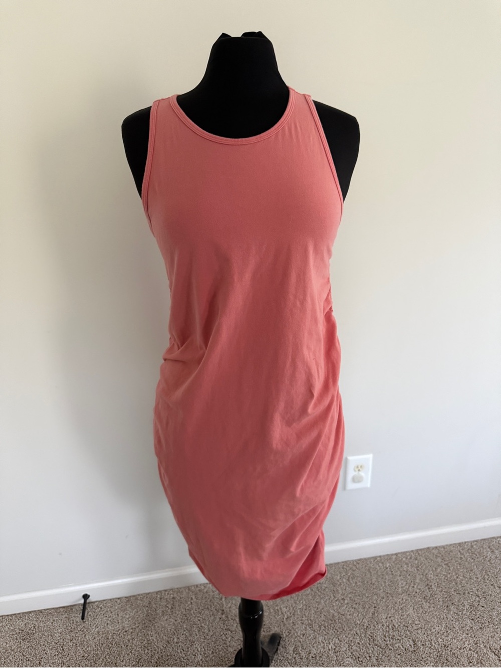 Sleeveless Coral maternity Tank Dress - Women
